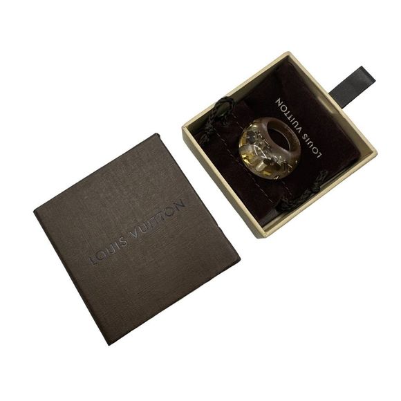 Louis Vuitton Inclusion Gold & Brown Monogram Ring with Box & Dust Bag - Picture 1 of 12